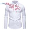 Cozy Up Vintage Flower Вышивка Дизайнерская одежда Мужские рубашки 2025 Роскошные мужские рубашки с длинным рукавом для вечеринок в викторианском стиле в стиле вестерн