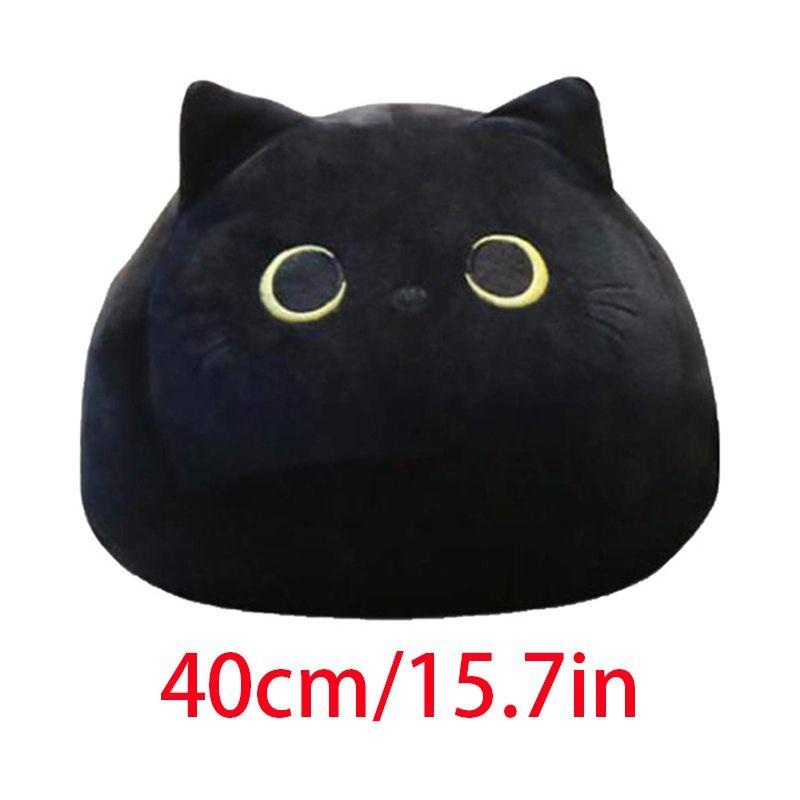 Delightful Black Cat Plush Toy Soft And Huggable Stuffed Pillow For Little Ones