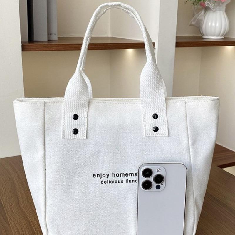 Original Thickened Bento Bag Tote Canvas Bag Leisure Student Simple Handbag One Shoulder Crossbody Bag