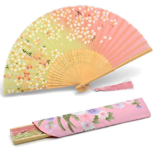 Складной веер Lysa для женщин - Портативный складной японский китайский веер - для приливов жара, охлаждения летом, фестивалей, церкви, танцев (Черный Красный)