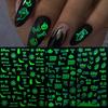 3D Halloween Nail Art Glow In The Dark Luminous Nail Sticker Pumpkin Spider Star Moon Nail Decals
