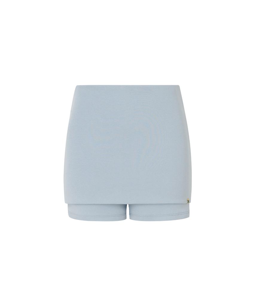 WELLBEING EXPRESS Foldover Legging Shorts Sky Blue