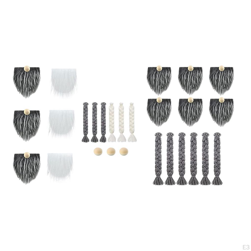 Тканевый костюм гнома с бородой, деревянные шарики ручной работы своими руками для праздничных принадлежностей