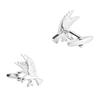 Exquisite Electroplated Silver Eagle Shaped Copper Metal Cufflinks French Shirt