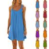 Women's Fashion Summer Beach Casual Print Sleeveless Cute Sling Dress