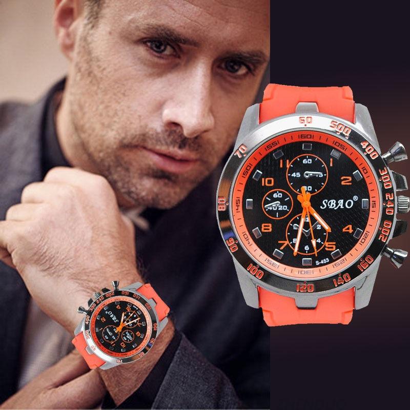 Sports Silicone Watch Luxury Analog Quartz Modern Men Fashion Wrist Watch