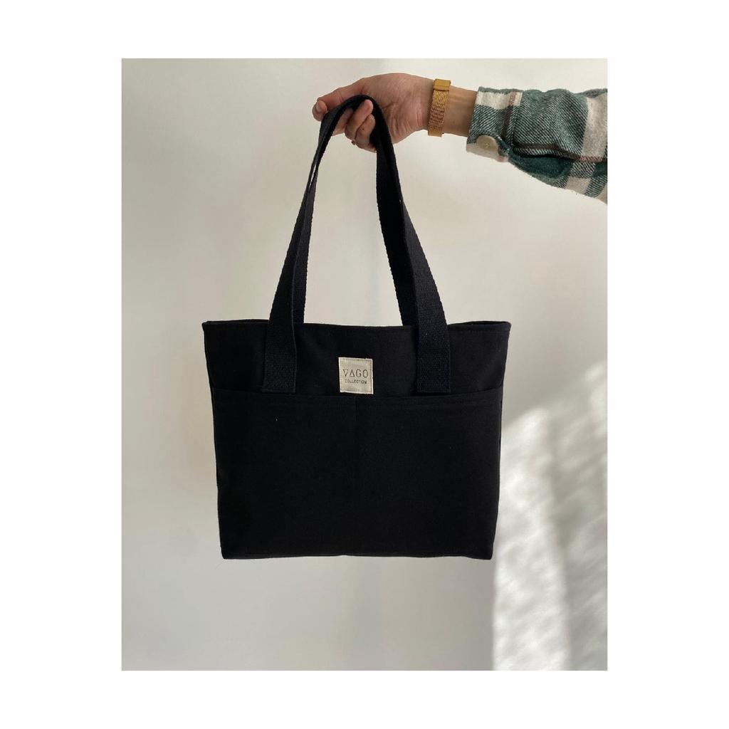 Бежевая эко-сумка из плотной ткани