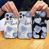 Кремовый волнистый изогнутый силиконовый глянцевый мягкий чехол Ins, стильный милый чехол с принтом «Любовь», задняя крышка мобильного телефона для iPhone, Samsung, Xiaomi