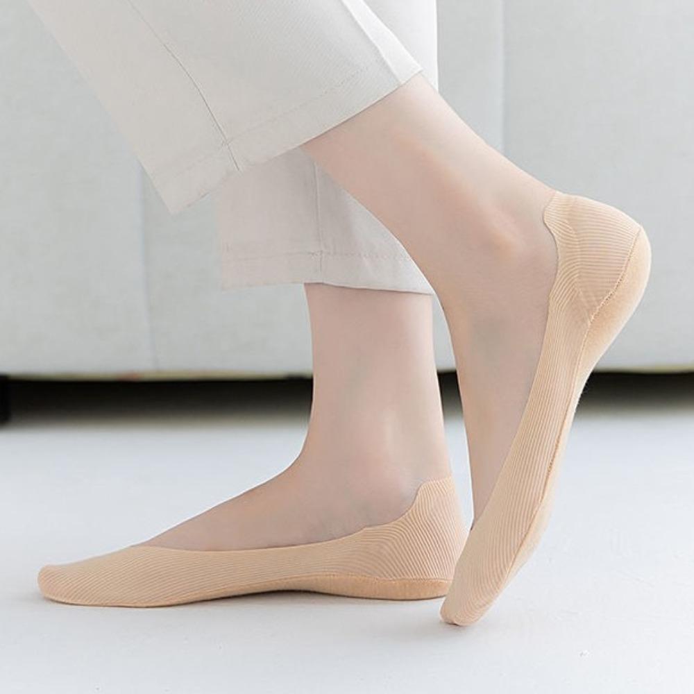 1 Pairs Ultrathin Invisible Boat Socks Silicone Anti-slip Ice Silk Socks Quality Women Socks Summer