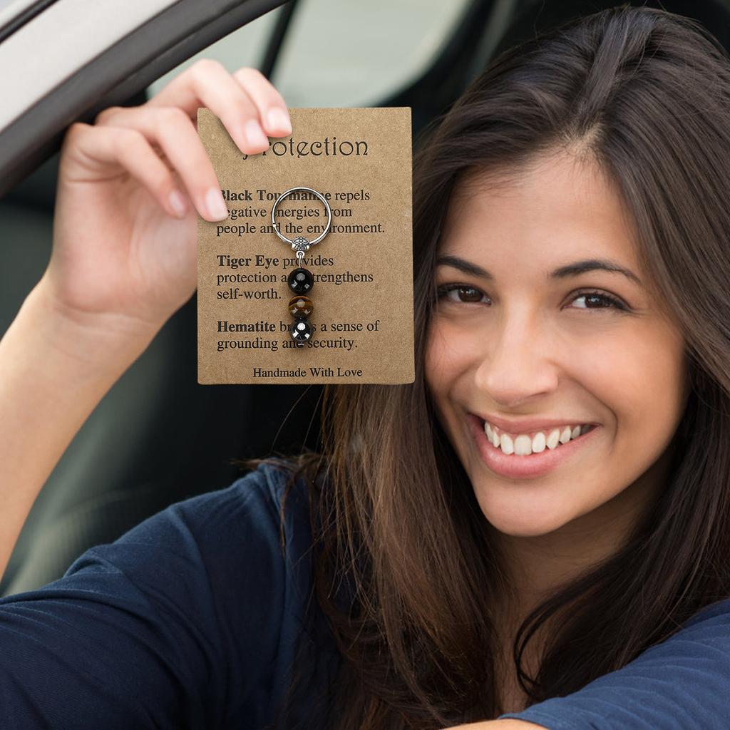 Популярный брелок с каменными бусинами, сувенирный подарочный брелок