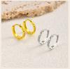 Mobius Twisted Huggie Hoop Earrings for Women, Geometric Micro Pave CZ Stone, 18K Gold Plated Waterproof  Ear Jewelry