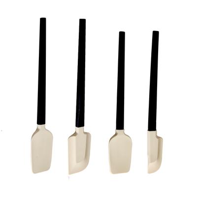 4 шт. японский скребок, многофункциональная лопаточка для варенья, крем для выпечки, силиконовый скребок, мягкий резиновый скребок, скребок для хлеба, черная деревянная ручка