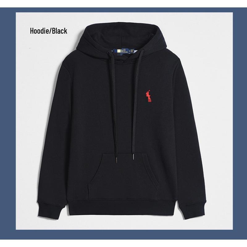 Men's Business RL Ralph LF Embroidered Pony Logo Zip-Up Hoodie Sweatshirt Versatile Outerwear