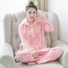 Winter Pajamas Coral Velvet Thickened Small Plus Velvet Warm Coral Long-sleeved Suit Two-piece Pajamas Women Autumn and Winter