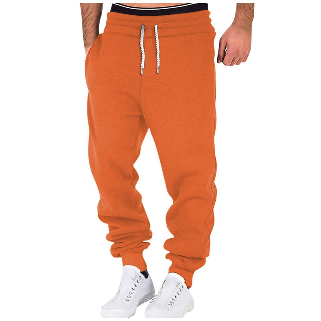 Весенние и спортивные брюки для фитнеса, однотонные, мужские, свободные, для бега, повседневные, большого размера, хлопковые спортивные штаны