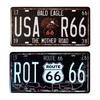 KitMall Набор из 2 предметов Жестяная табличка Route66 R66 В стиле номерного знака Американские товары Интерьер