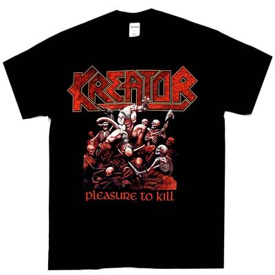 Американский винтаж Kreator Happy Killing Футболка мужская Летняя Новая Винтажная Мода Мужская и Женская Уличная Одежда