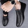 Мужские модные тенденции Кожаные мокасины Туфли мужские черные для официальных вечеринок Деловые переговоры Социальные офисные удобные туфли с круглым носком