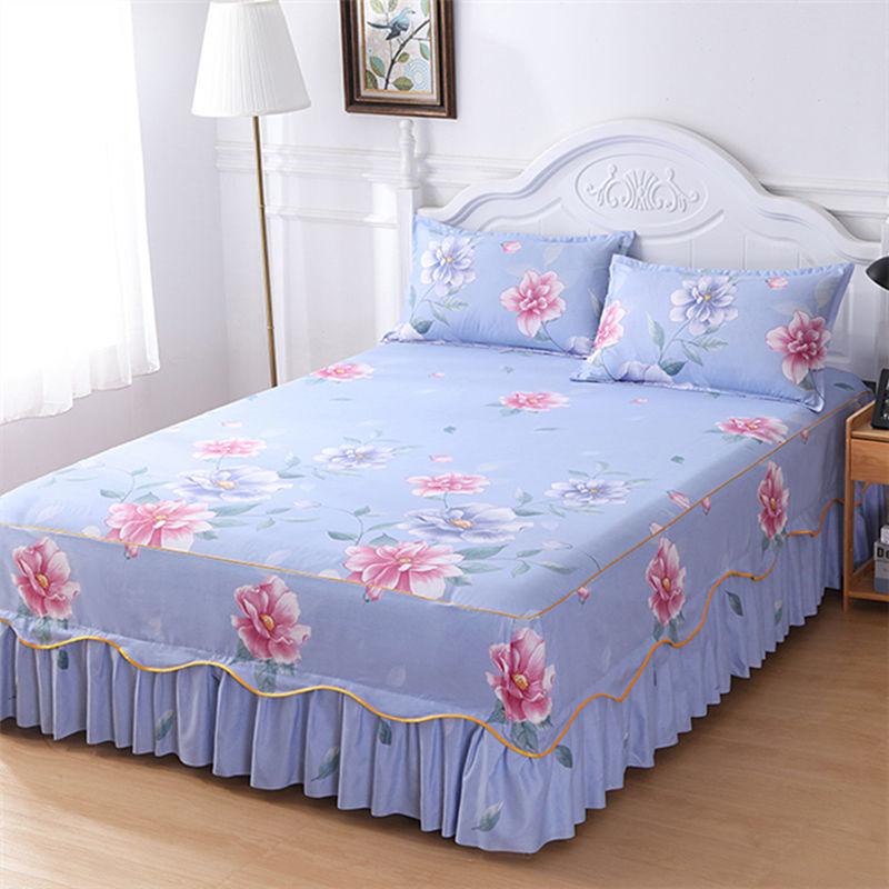 Юбка для двуспальной кровати, хлопковое покрывало, покрывало размера King Queen Size, покрывало на кровать 1,2/1,5/1,8/2,0 м, летние пылезащитные украшения для кровати
