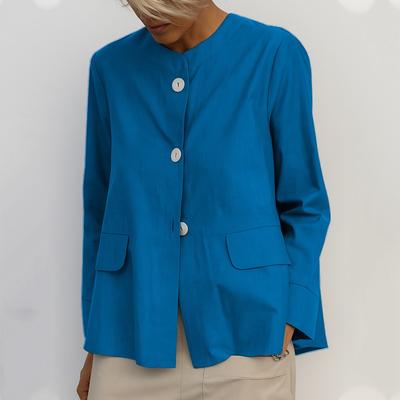 Женская модная повседневная однотонная футболка-пуловер с длинным рукавом