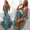 Европейское и американское платье на подтяжках, сексуальная длинная юбка с v-образным вырезом и принтом на шнуровке и разрезом