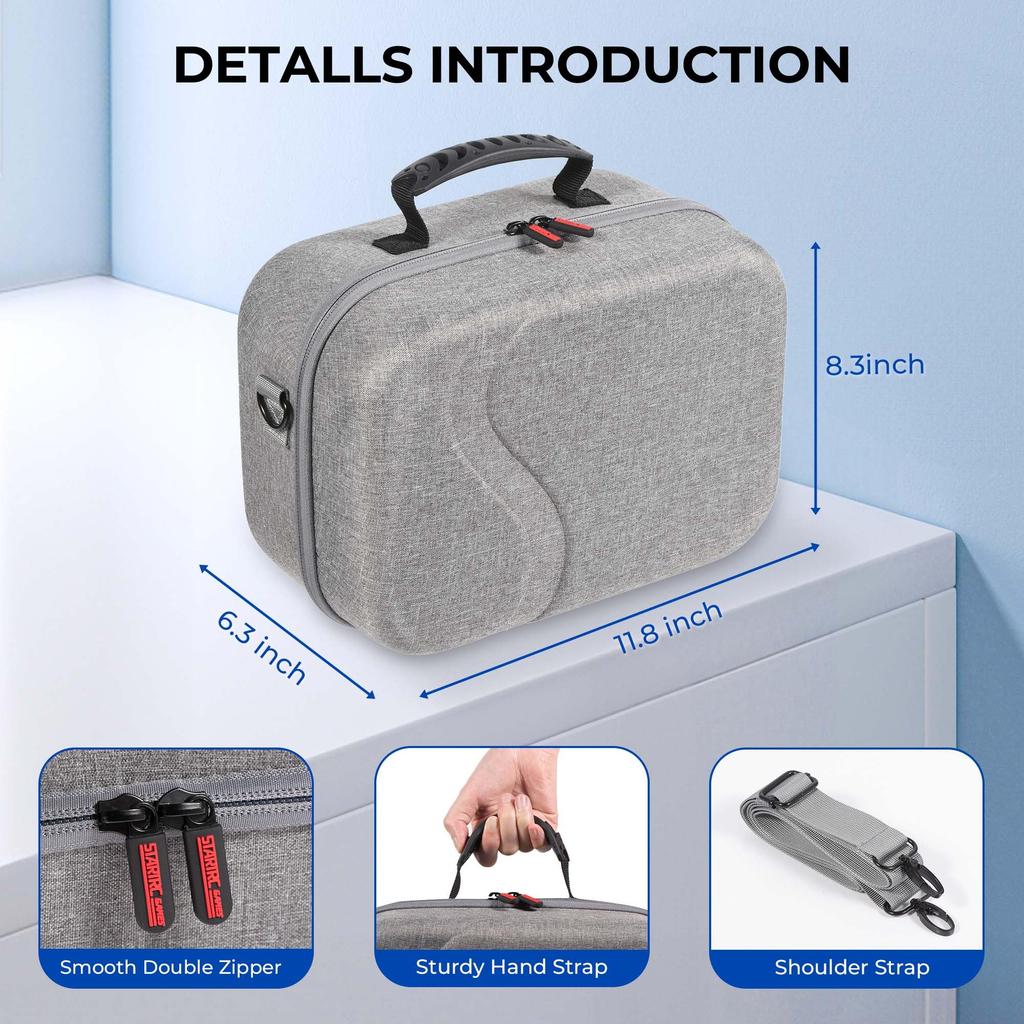 Совместим с Meta Quest Quest 3 Чехол для хранения Чехол для переноски Большая вместимость VR-аксессуар Защитный чехол Портативная наплечная сумка Ударопрочный Легко