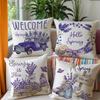 Spring Linen Throw Pillow Cover Garland Truck Print Sofa Cushion Cover Combination Bedroom Cushion Cover