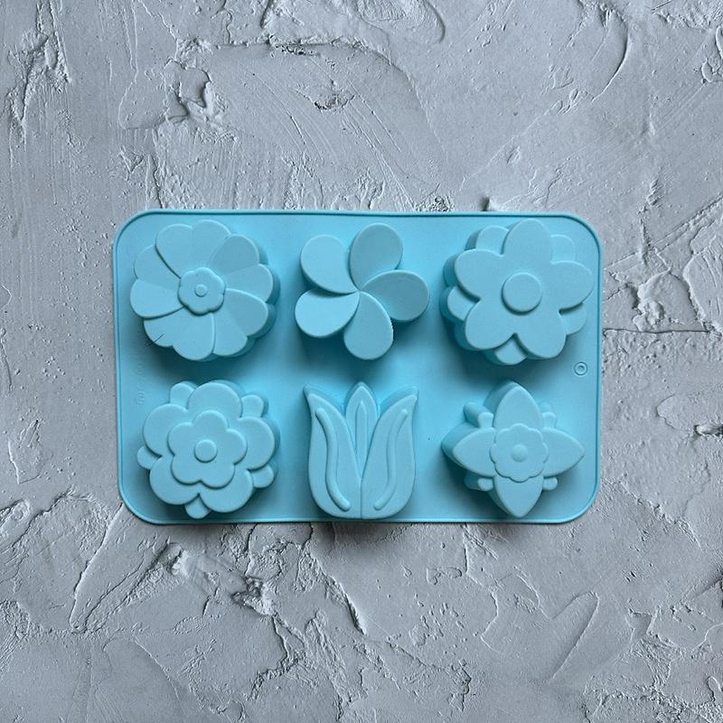 6 полостей силиконовая форма для шоколада Mooncake DIY Mold Различные формы цветов конфеты цветы мыло форма для выпечки инструмент