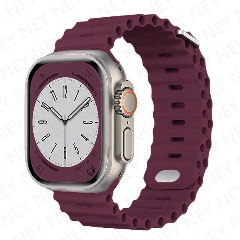 Ремешок Ocean для Apple Watch Ultra 2 Band 49 мм 9 8 7 45 мм 41 мм силиконовый браслет браслет iWatch 6 5 4 3 SE 44 мм 40 мм 42 мм band
