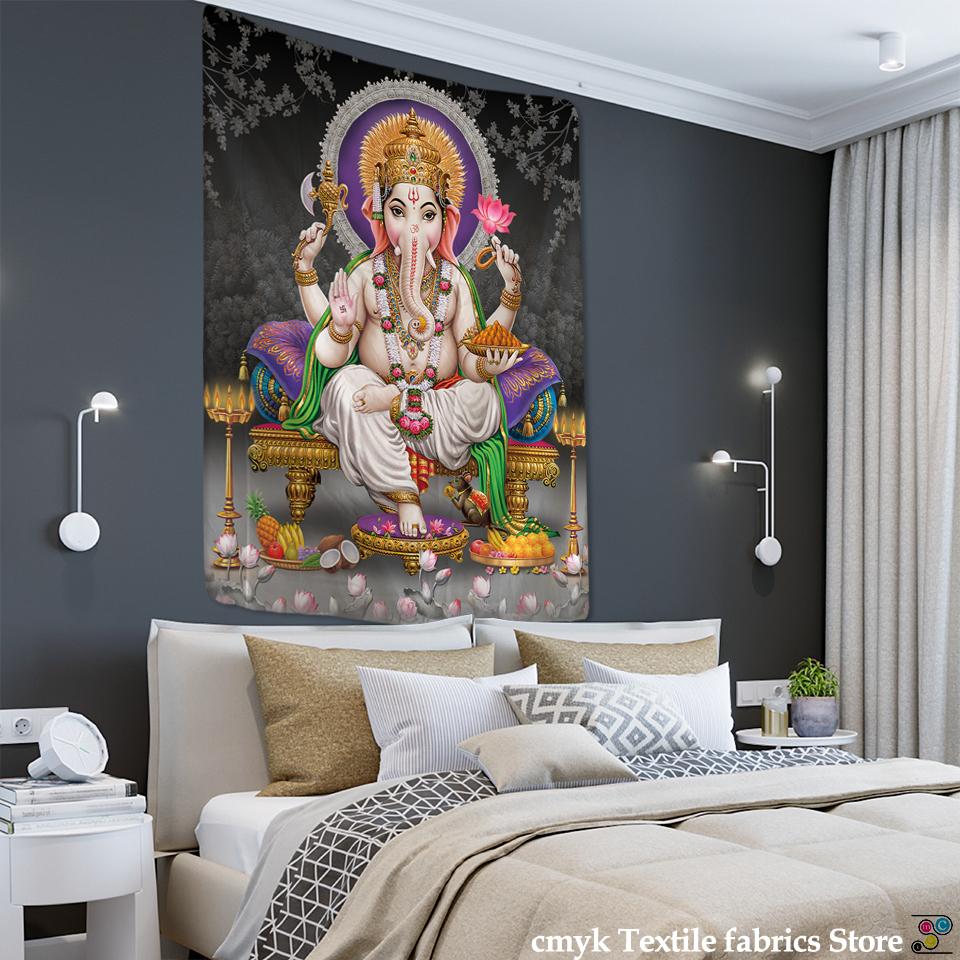 Буддийский слон гобелен настенный в стиле бохо тайский красочный настольный коврик печать художественное украшение гостиной