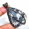 Подвеска из медной проволоки с драгоценным камнем Zebra Jasper, ручная работа, 2,17 дюйма