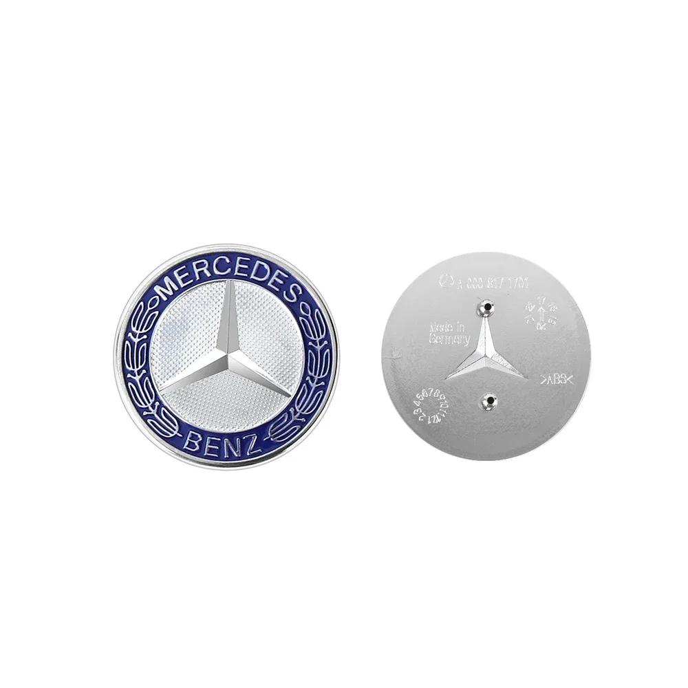 C200 E200 New For Mercedes Benz 57MM Car ABS Front Emblem Cover 3D Sticker For Mercedes Benz AMG A B C D M S R G Class GLK GLA C