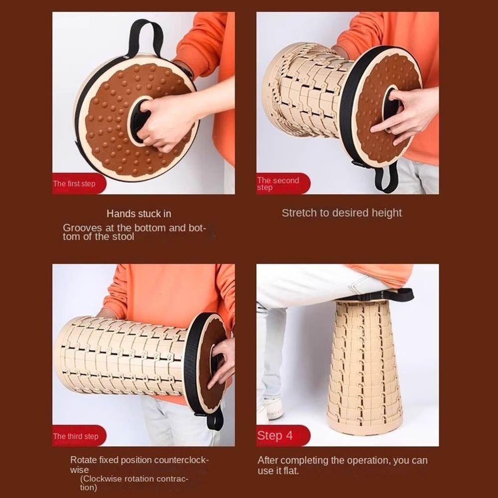 Collapsible Camping Stool Adjustable and Extendable Foldable Retractable Stool  Adult