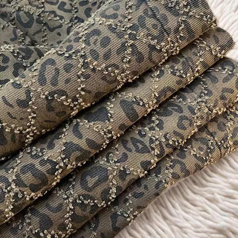 Leopard Print High Waist Slim Jeans for Women's Street Wear 2025 Spring and Autumn Vintage Casual Straight Pants
