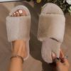 Fashion Casual Fluffy Slippers Women House Flats Fashion Popular Plush Winter Designer Shoes Ladies Elegant Platform Footwear Large Size