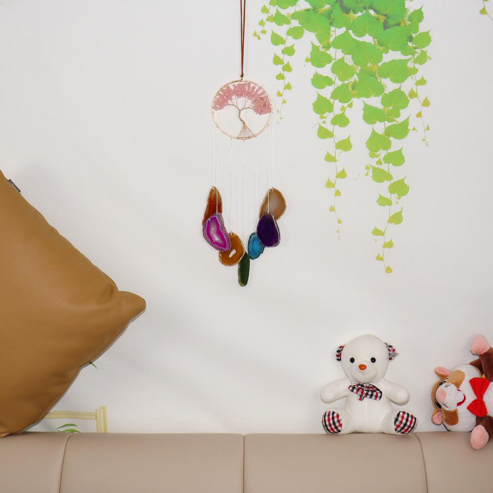 Агатовая пластина 'Древо Жизни' Кристальный Кулон - Ручная Работа T137