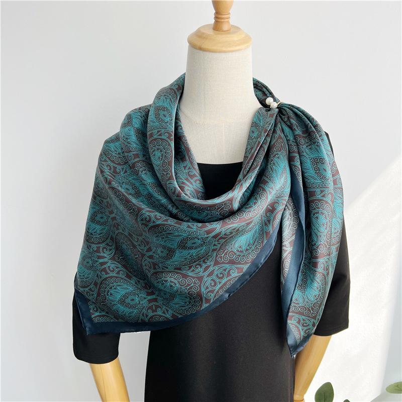 110*110 см квадратный шелковый шарф женский модный принт маленький шейный платок офисный женский пояс для волос носовой платок женский платок шаль шарф