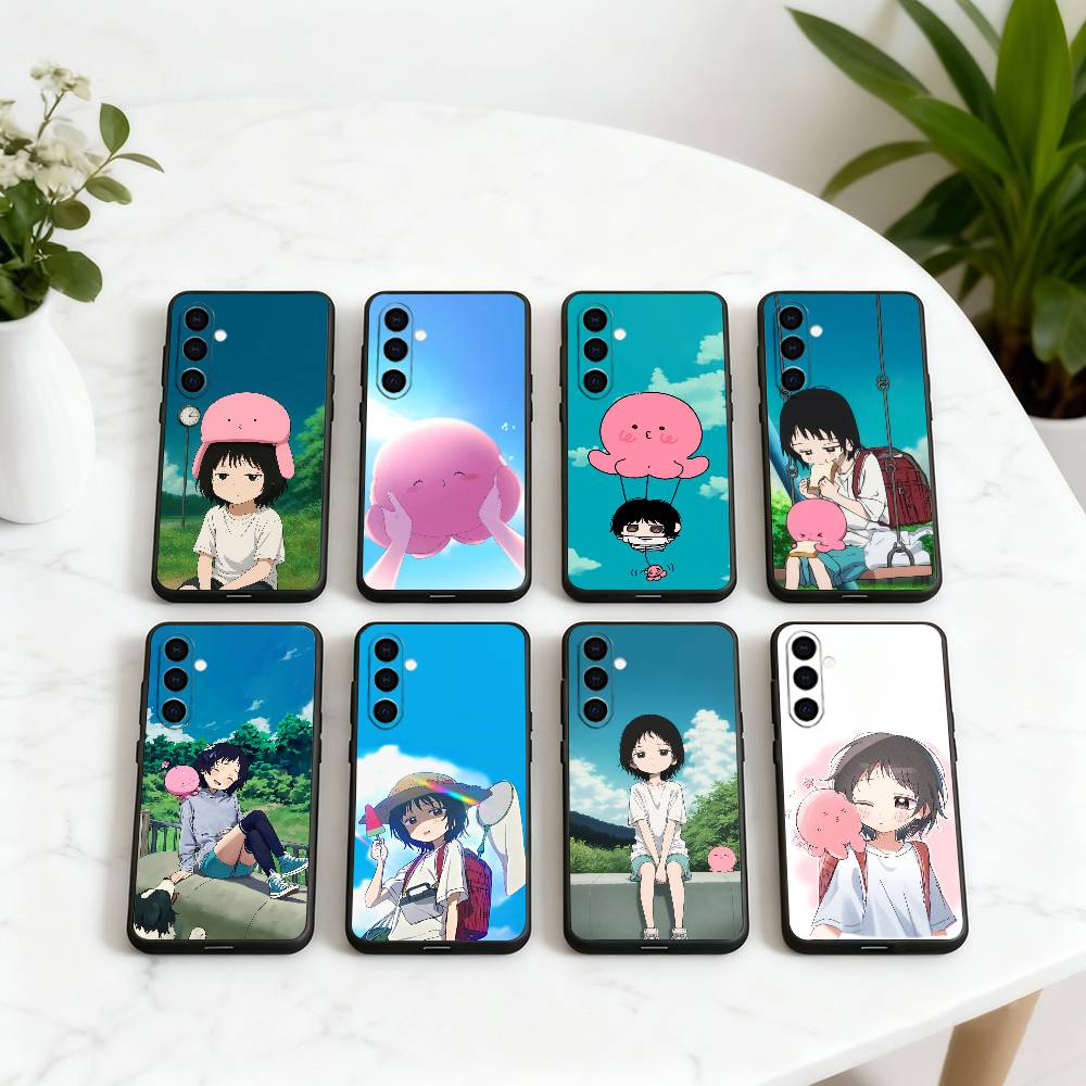Cute Takopis O-Original S-Sin-tos Phone Case Black Silicone Soft For Samsung Galaxy A73,A72,A71,A70,A53,A52,A51