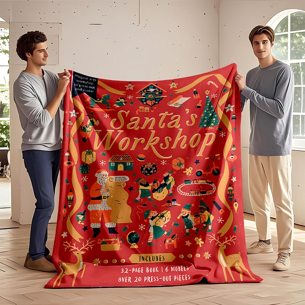 Santa's Workshop Blanket for all seasons blanket lunch break throw gift