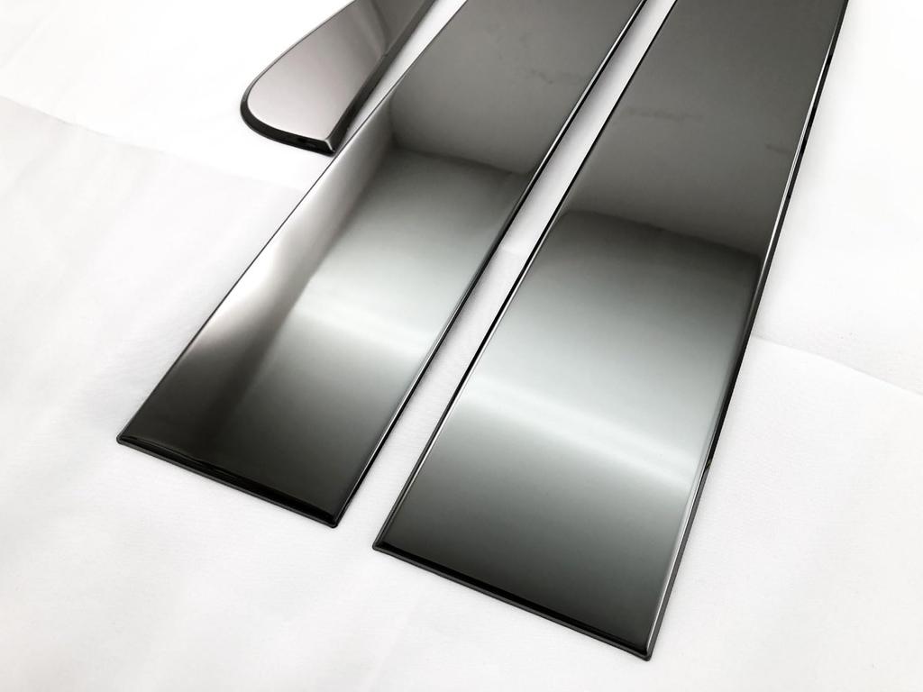 BRIGHTZ Finish Stainless Steel Black Plated Pillar Panels with Visor for Flare Wagon Custom Style MM53S Compatible with MM and 53 Flare Ultra-Mirror