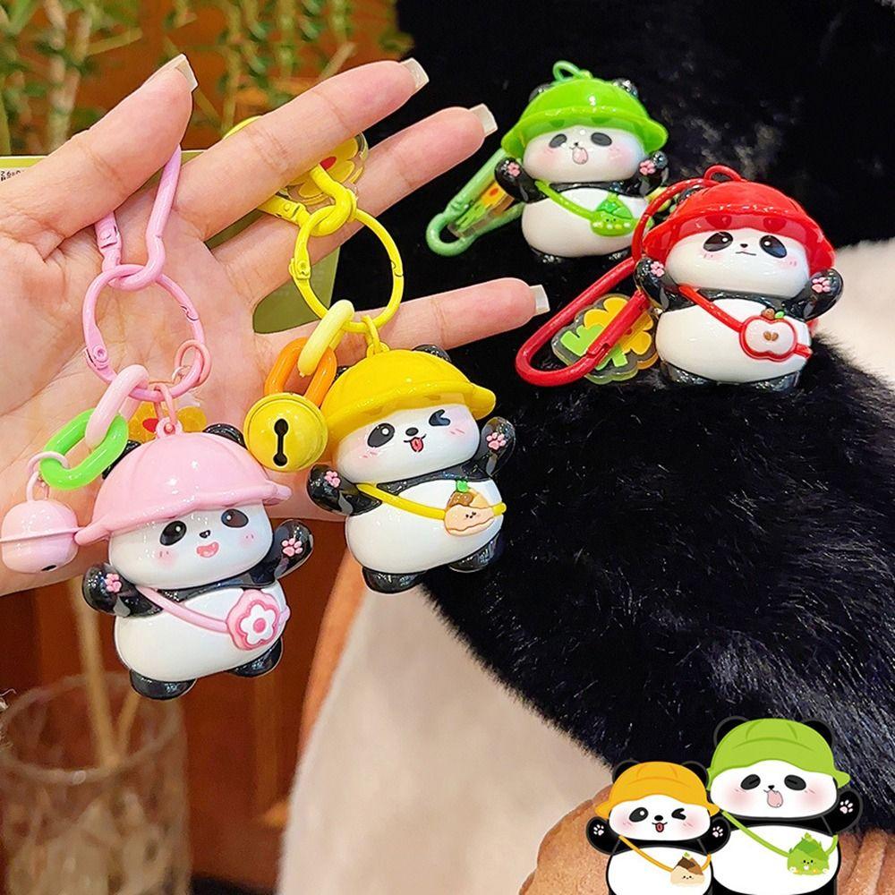 Забавные подвески для сумки, креативное кольцо для ключей, подвесные аксессуары, мультяшный брелок с пандой, декор для сумки