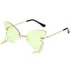 Butterfly Shape Sunglasses Women Uv400 Creative Pendant Metal Rimless Shades Outdoor Travel Party Decorative Sunglasses
