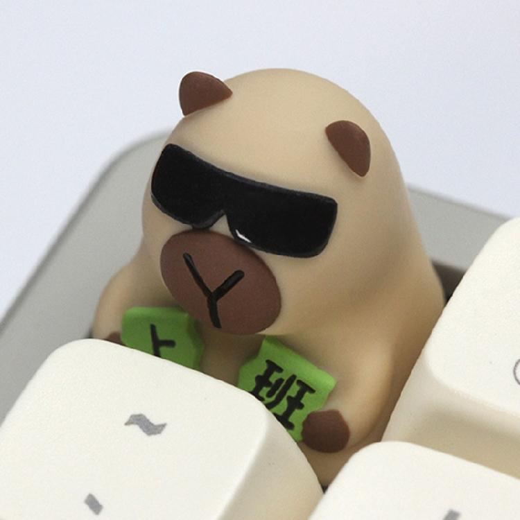 Цветные градиентные кейкапы из смолы с изображением капибары Компактный размер Легкая конструкция Для механических переключателей