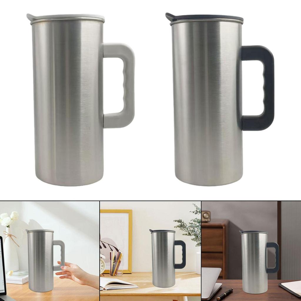 Stainless Steel Pitcher Beverage Container Water Bottle with Lid for Household Hotel