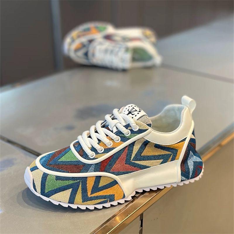 Модные Красивые Трендовые Мужские Туфли Лето Новые Вышитые Тканевые Дышащие Удобные Повседневные Кроссовки Большой размер 39-47