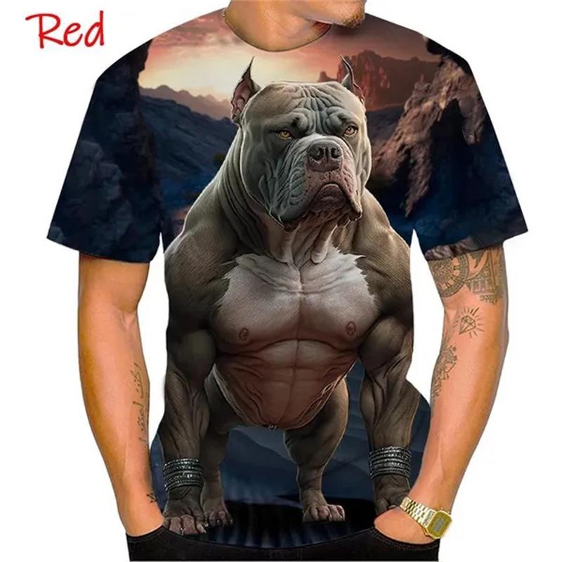 Fierce Bulldog Boxing T Shirt Men Cool Design 3D Bully Pitbull Print T-shirt Novelty Personality Tee Harajuku Fashion Streetwear