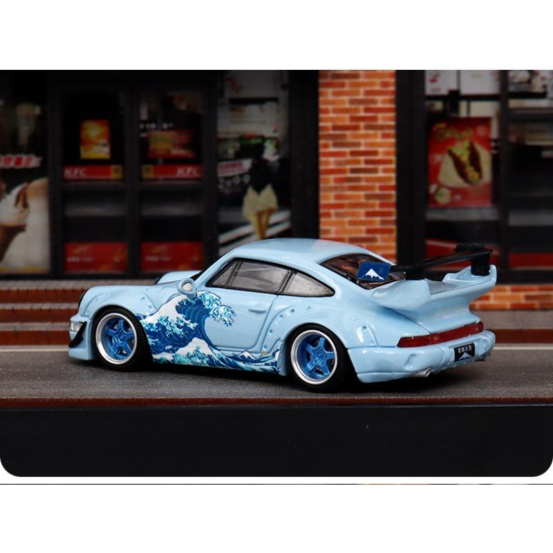 GDO&TM 1:64 RWB 964 Литой сплав Статическая модель автомобиля, Праздничный подарок для мальчиков, Коллекция игрушек, Декоративный элемент.