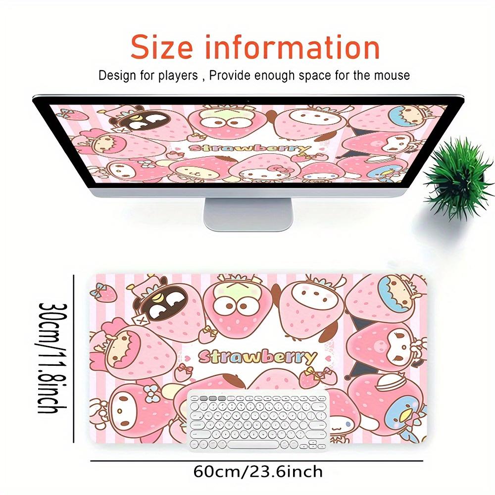 Strawberry Characters Themed XXL Mouse Pad - Non-slip Rubber Desk Mat for Gaming and Office Use, Multi-Function Keyboard 0826064a
