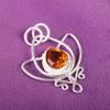 Citrine Pendant, 925 Solid Sterling Silver Gemstone Jewelry, Handmade Pendant, For Thanksgiving Gift
