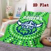 Canberra Raiders Logo 2D Flat Pattern Flannel Blanket High quality All Seasons Warmth and Comfort Perfect for Christmas Gifts.